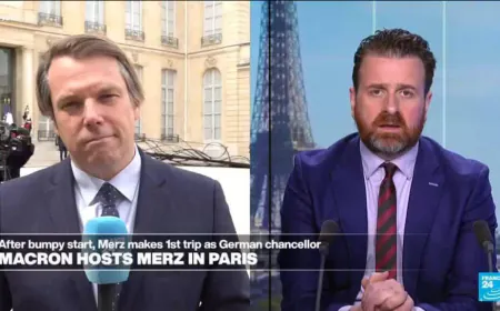 Germany's new chancellor Merz makes his first visit to Paris, France