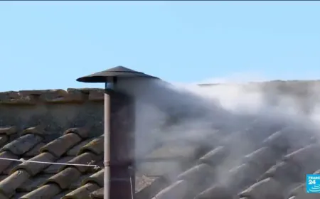 White smoke billows out at the Vatican, new pontiff elected