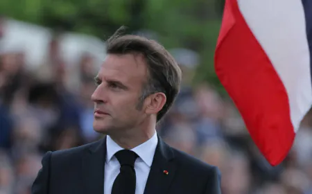 'Spectre of war has returned' to Europe, Macron warns on 80th anniversary of V-E Day