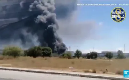 Spain chemical depot blaze sparks stay-at-home order for almost 80,000