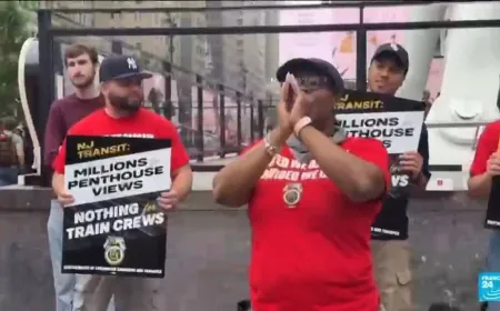 Strike at New Jersey rail system idles New York-bound commuters