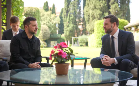 Zelensky sits down with Vance in Rome ahead of planned Trump-Putin call