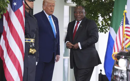 Trump confronts South Africa's Ramaphosa with false claims of white genocide
