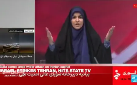 Iranian state-run television halts live broadcast after Israeli strike