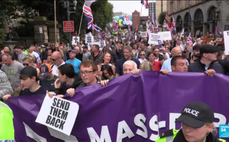 Asylum hotel protesters met by counter-demonstrators across UK