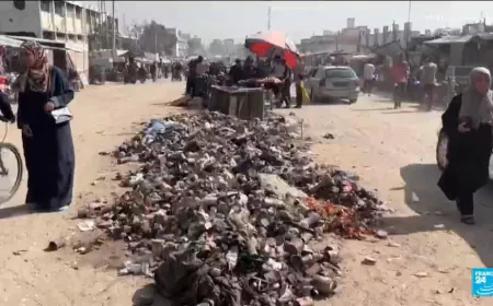 Gaza's streets overwhelmed by waste causing a growing public heath crisis