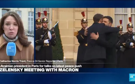 Ukraine's Zelensky arrives in Paris for talks over 'fair and lasting peace' with Macron