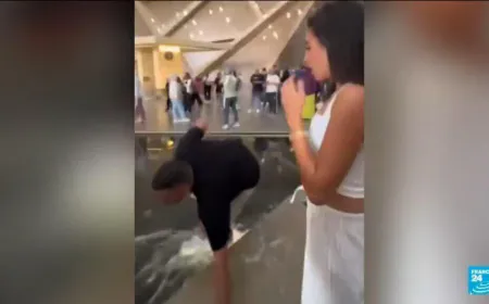The Grand Cairo Museum visitors so captivated that they fall into water