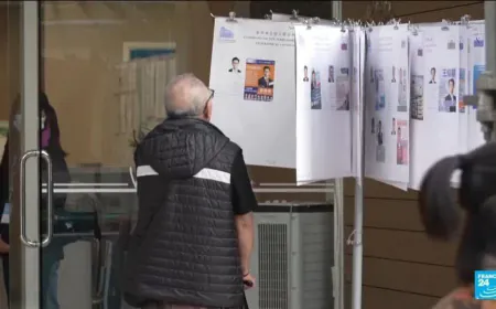 Hong Kong holds tightly guarded election amid anger over deadly fire