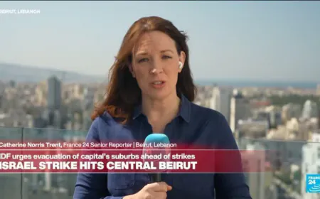 Israel strikes central Beirut, as number of displaced goes over 700,000