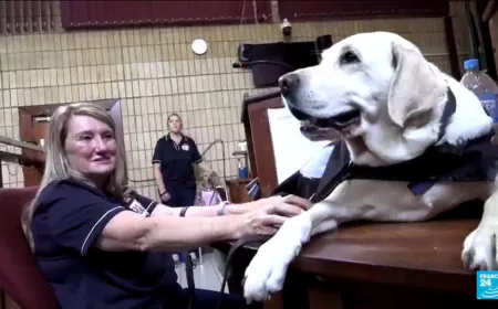 South Africa turns to dogs to help children in court