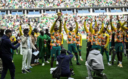 Senegal parades AFCON trophy at match in France despite being stripped of title
