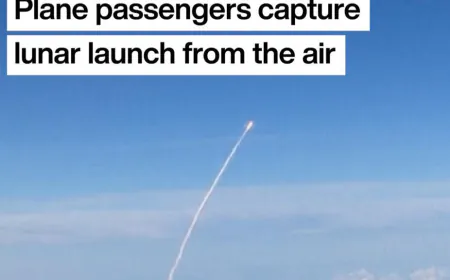 #Artemis II: Plane passengers capture lunar #launch from the air