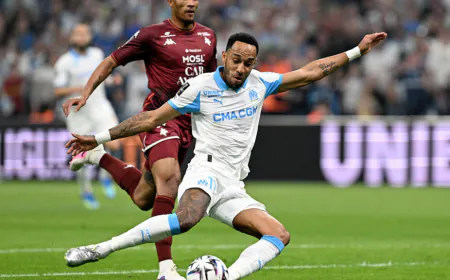 Football: Pierre-Emerick Aubameyang puts Marseille back on track in Ligue 1