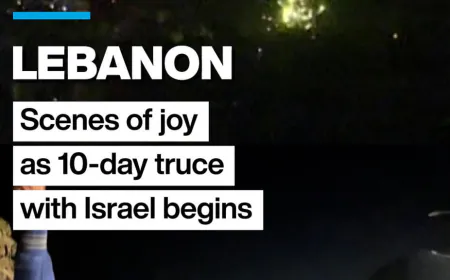 Lebanon erupts in joy as 10-day ceasefire with Israel takes effect