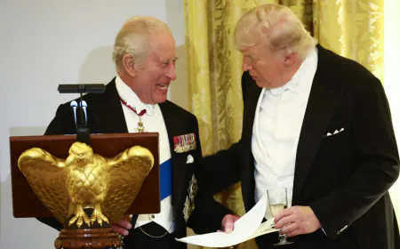 'You'd be speaking French': King Charles pokes fun at Trump during state dinner