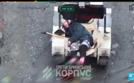 Elderly Ukrainian woman rescued using robotic vehicle