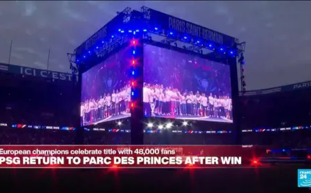 PSG celebrate Champions League title with 48,000 fans at Parc des Princes stadium