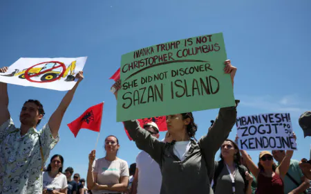 Albanians protest Jared Kushner-backed resort plan on nature reserve