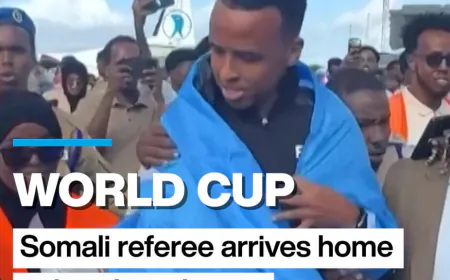 Somali World Cup referee denied entry to US arrives home to hero's welcome