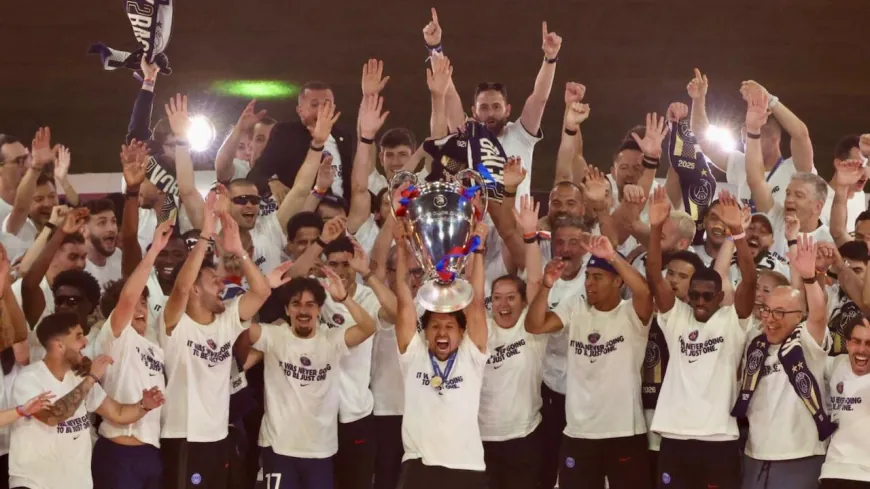 Huge crowds greet PSG players as they parade Champions League trophy in Paris