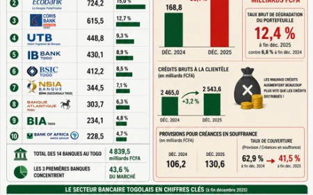 Banques au Togo : 4 839 milliards FCFA d’actifs, mais pourquoi les mauvais crédits explosent-ils ?