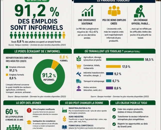 Emploi au Togo : l’économie progresse, mais où sont les vrais emplois ?